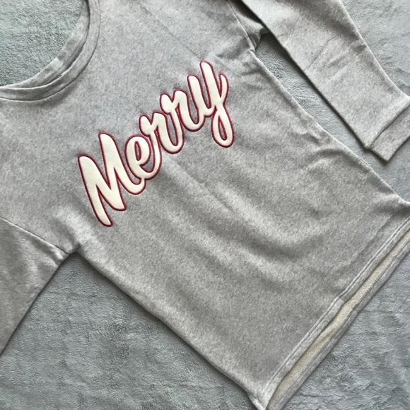 Marleylilly Merry Holiday Christmas Festive Pullover Crew Sweatshirt XS XXS - Picture 1 of 9